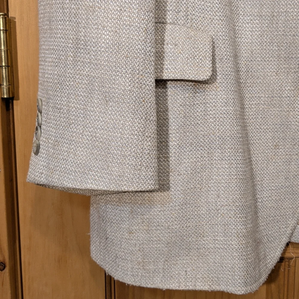 Vintage Kuppenheimer Tweed Sport Coat Wool Blazer Jacket Beige Winter Men's 46L